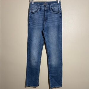 DL1961 Regular Wash Mara High Rise Straight Open Raw Hem Jeans Size 28